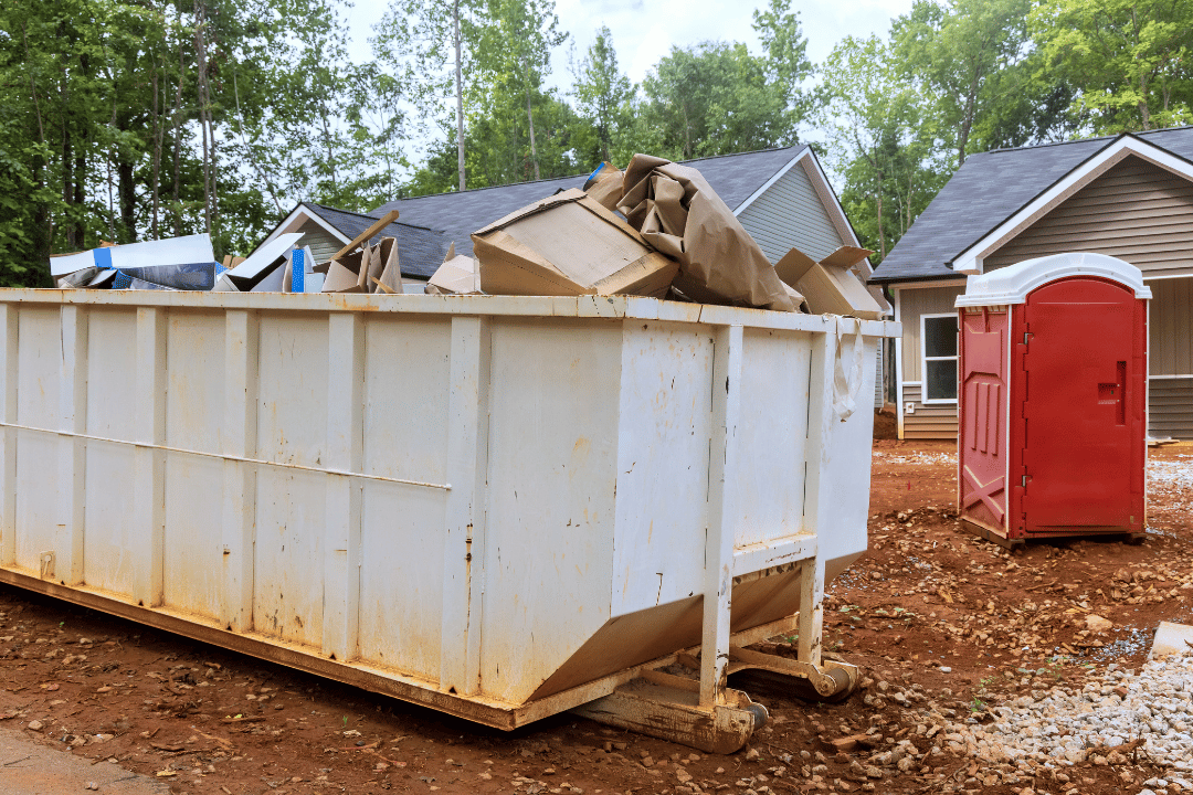 roll-off dumpster at home renovation site