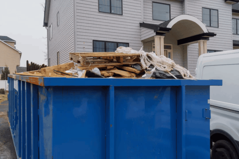 roll-off dumpster at worksite