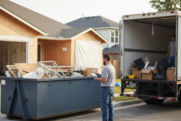 contractor deciding between dumpster rental and junk removal