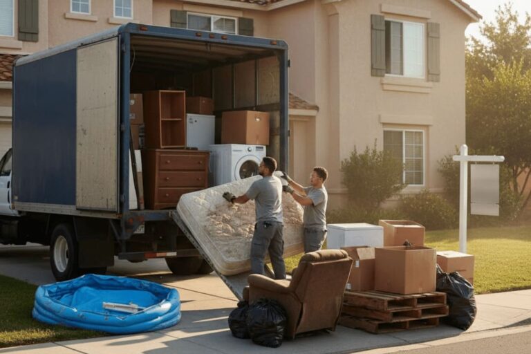 Junk Removal Truck Handling Bulk Household Items